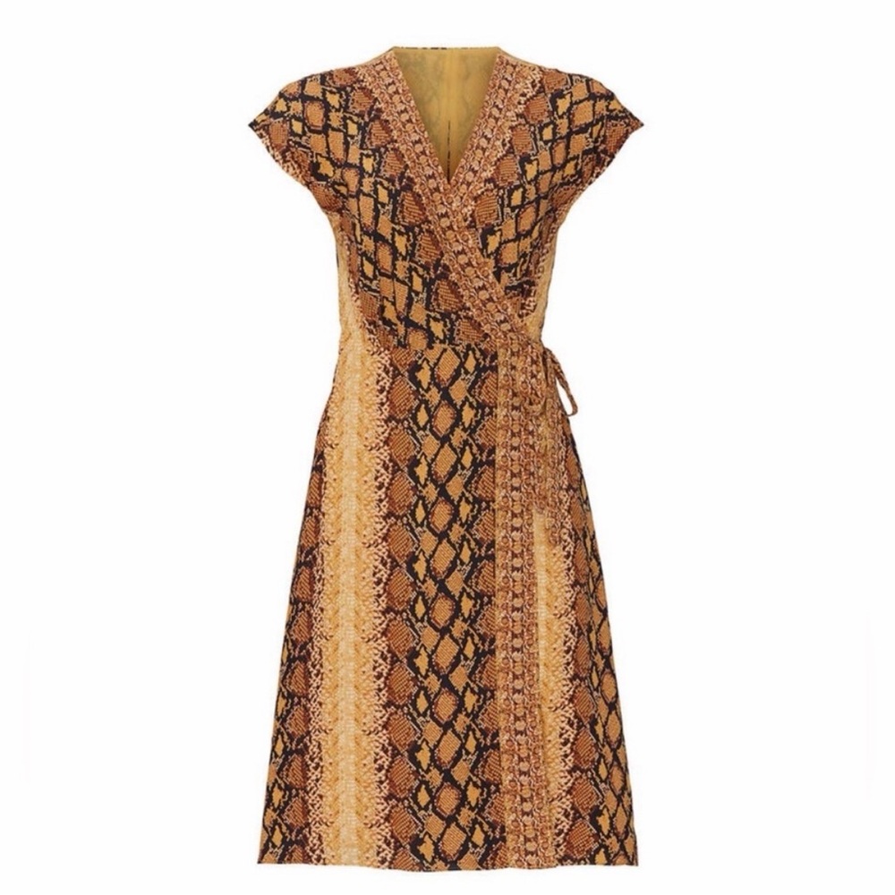 Joie Bethwyn Snake-Print Wrap Midi Dress